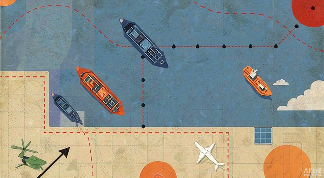 Battletabs - naval strategy map with warship tokens and movement lines