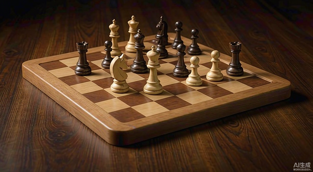Chess Online Multiplayer - wooden chessboard with pieces in mid-game