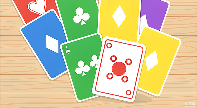 DUO with Friends - colorful fanned playing cards on a table in this card game